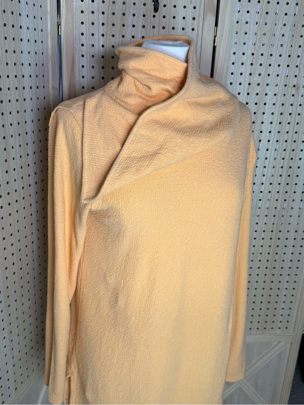 Soft Surroundings Peach Cowl Neck Tunic Top Medium Textured‎ Knit Cozy Sweater - Picture 3 of 7